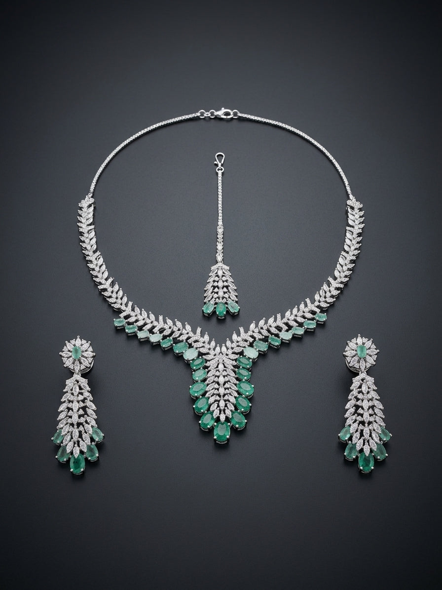 Green Emerald – Floral Bridal Set