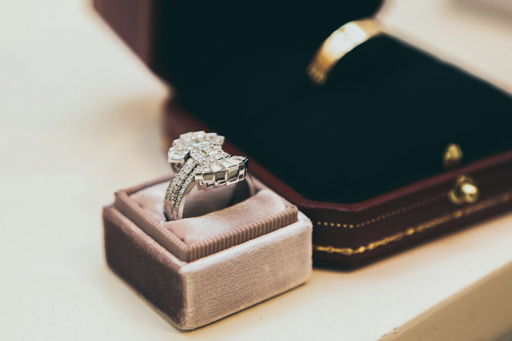 Forest Bow-Tie — Oval Cut Moissanite Ring in Sterling Silver